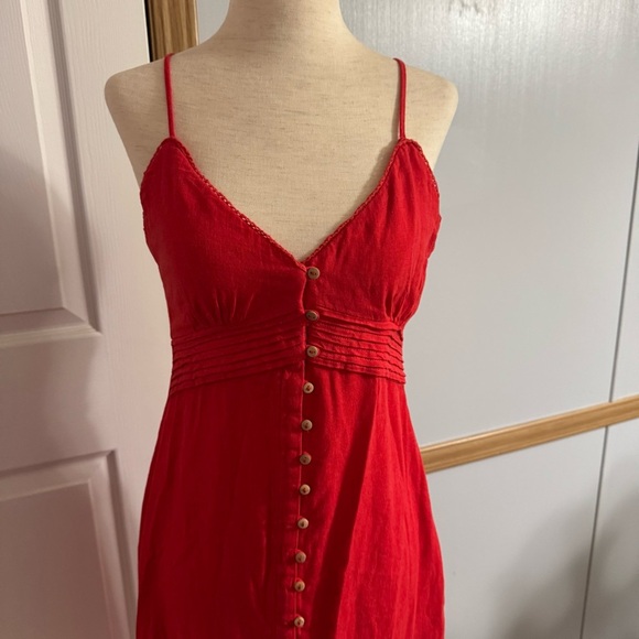 Zara Scarlet Red Strappy Midi Dress Size Small - Picture 11 of 11